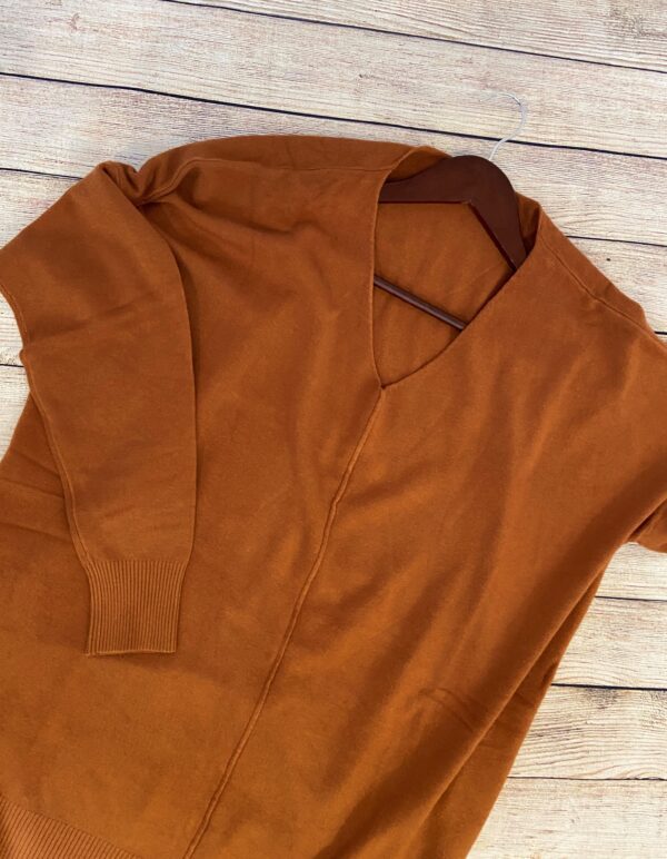 Almond Knit V-neck Sweater - Image 2