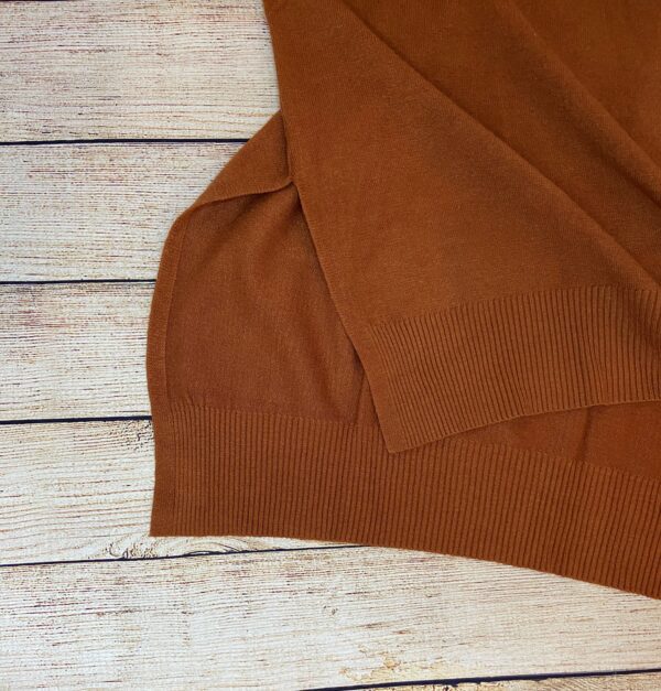 Almond Knit V-neck Sweater - Image 3