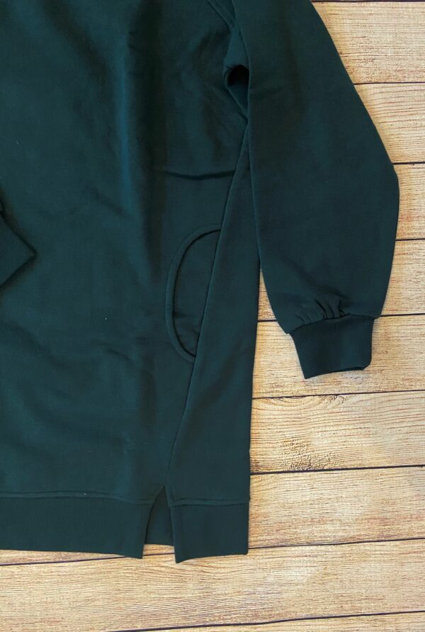 Hunter Green Round Neck Long Sweatshirt - Image 2